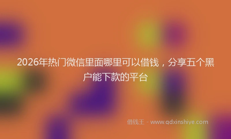 2026年热门微信里面哪里可以借钱,分享五个黑户能下款的平台