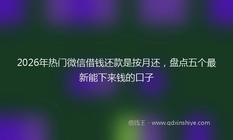 2026年热门微信借钱还款是按月还，盘点五个最新能下来钱的口子