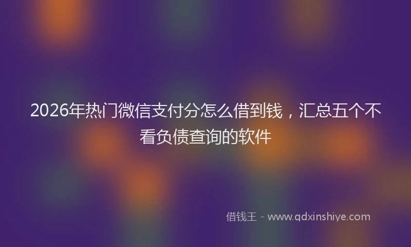 2026年热门微信支付分怎么借到钱，汇总五个不看负债查询的软件