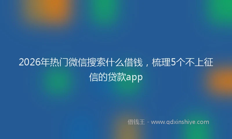 2026年热门微信搜索什么借钱，梳理5个不上征信的贷款app