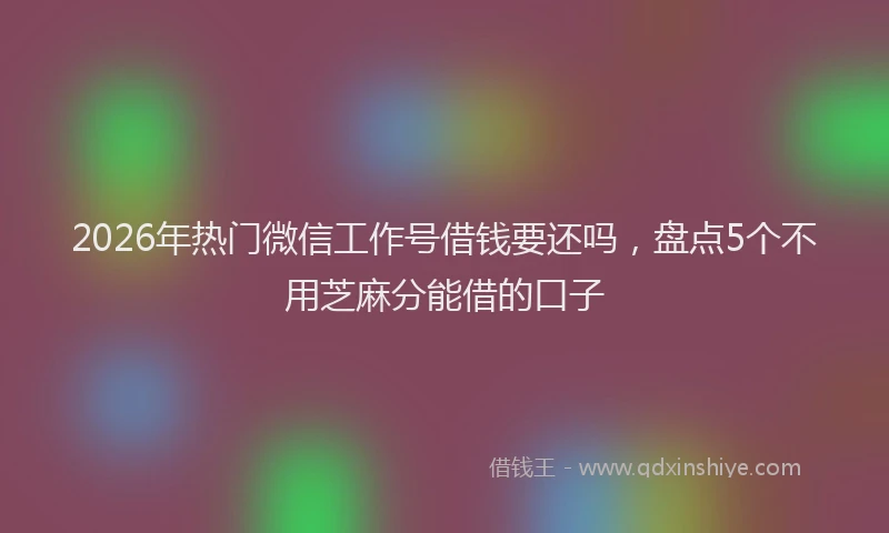2026年热门微信工作号借钱要还吗，盘点5个不用芝麻分能借的口子