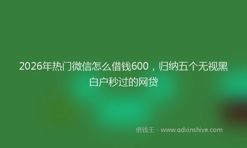 2026年热门微信怎么借钱600，归纳五个无视黑白户秒过的网贷
