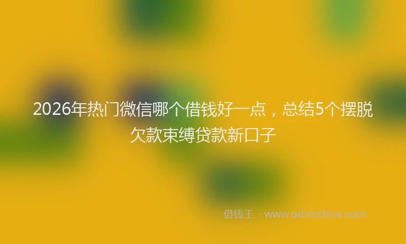 2026年热门微信哪个借钱好一点，总结5个摆脱欠款束缚贷款新口子
