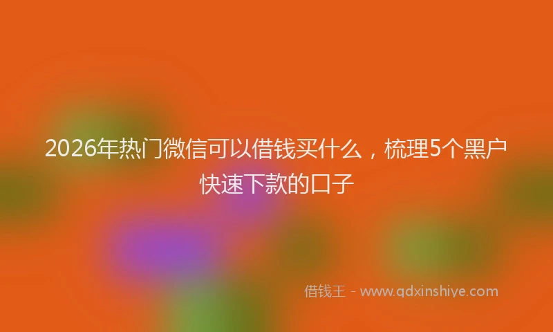 2026年热门微信可以借钱买什么，梳理5个黑户快速下款的口子