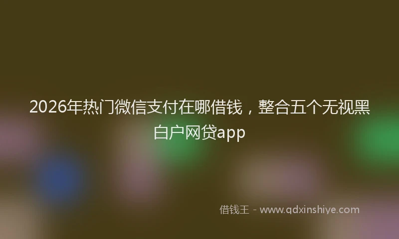 2026年热门微信支付在哪借钱，整合五个无视黑白户网贷app
