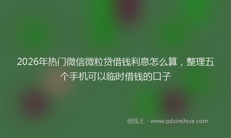 2026年热门微信微粒贷借钱利息怎么算，整理五个手机可以临时借钱的口子
