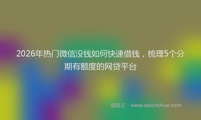 2026年热门微信没钱如何快速借钱，梳理5个分期有额度的网贷平台