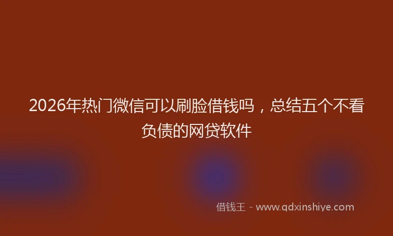 2026年热门微信可以刷脸借钱吗，总结五个不看负债的网贷软件
