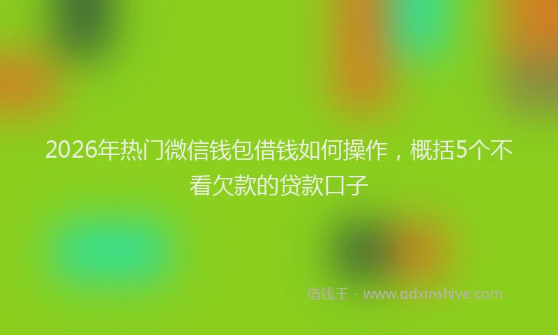 2026年热门微信钱包借钱如何操作，概括5个不看欠款的贷款口子