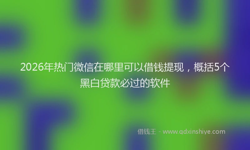 2026年热门微信在哪里可以借钱提现,概括5个黑白贷款必过的软件