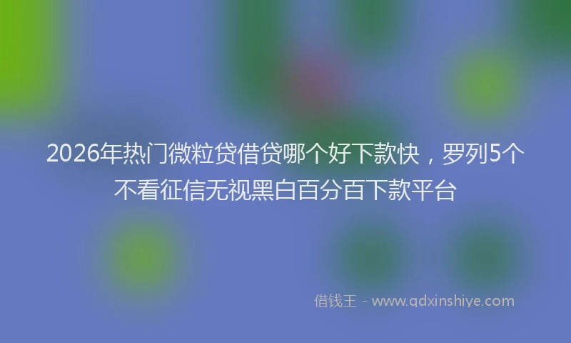 2026年热门微粒贷借贷哪个好下款快,罗列5个不看征信无视黑白百分百下款平台