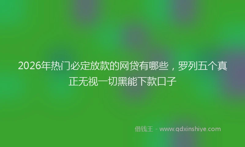 2026年热门必定放款的网贷有哪些，罗列五个真正无视一切黑能下款口子