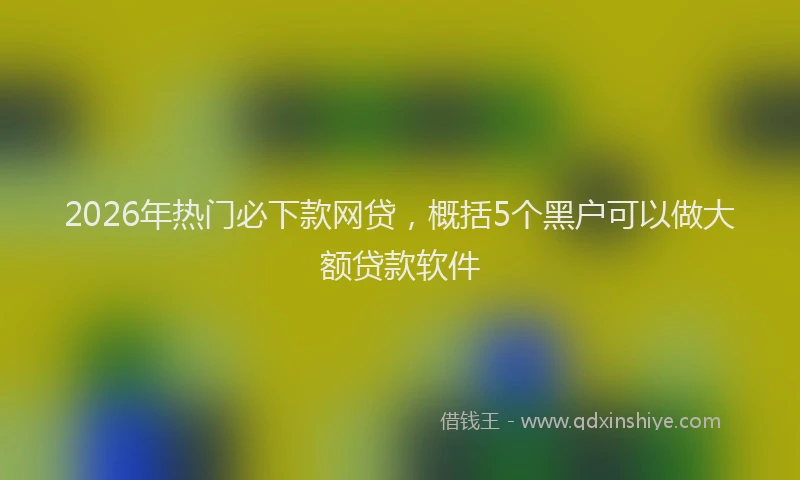 2026年热门必下款网贷，概括5个黑户可以做大额贷款软件