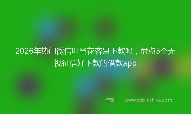 2026年热门微信叮当花容易下款吗，盘点5个无视征信好下款的借款app
