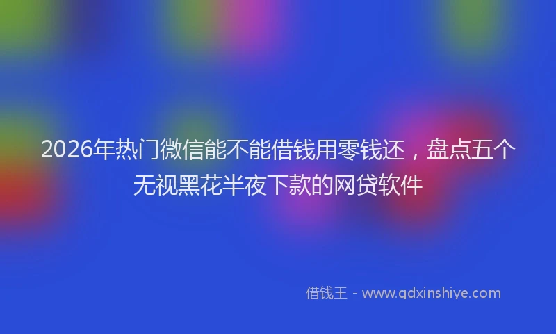 2026年热门微信能不能借钱用零钱还，盘点五个无视黑花半夜下款的网贷软件