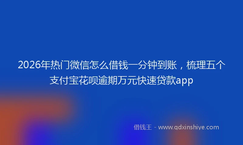 2026年热门微信怎么借钱一分钟到账,梳理五个支付宝花呗逾期万元快速贷款app