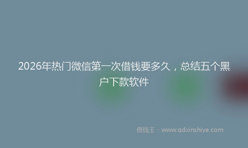2026年热门微信第一次借钱要多久,总结五个黑户下款软件