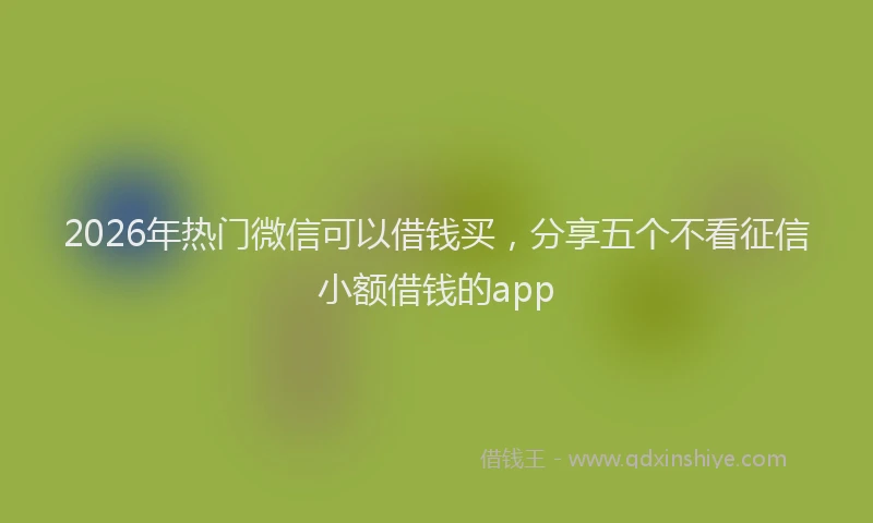 2026年热门微信可以借钱买，分享五个不看征信小额借钱的app