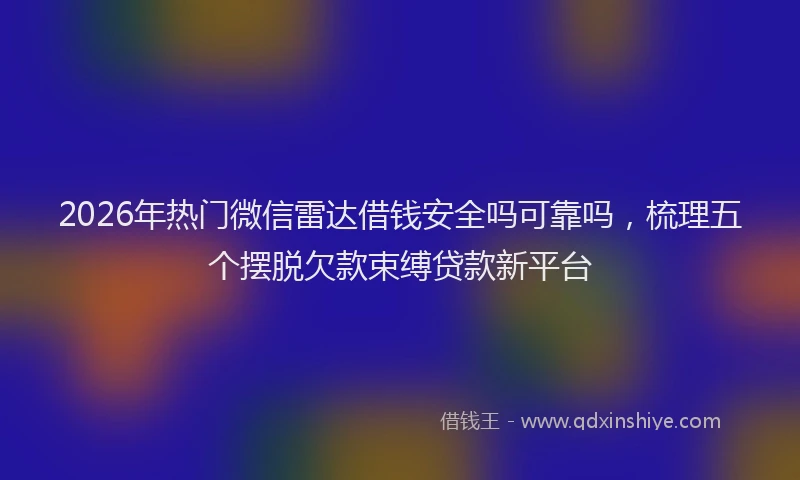 2026年热门微信雷达借钱安全吗可靠吗，梳理五个摆脱欠款束缚贷款新平台