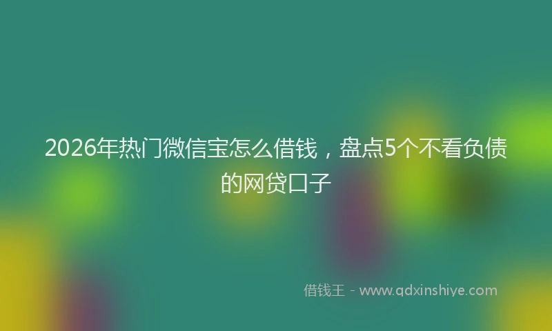 2026年热门微信宝怎么借钱，盘点5个不看负债的网贷口子