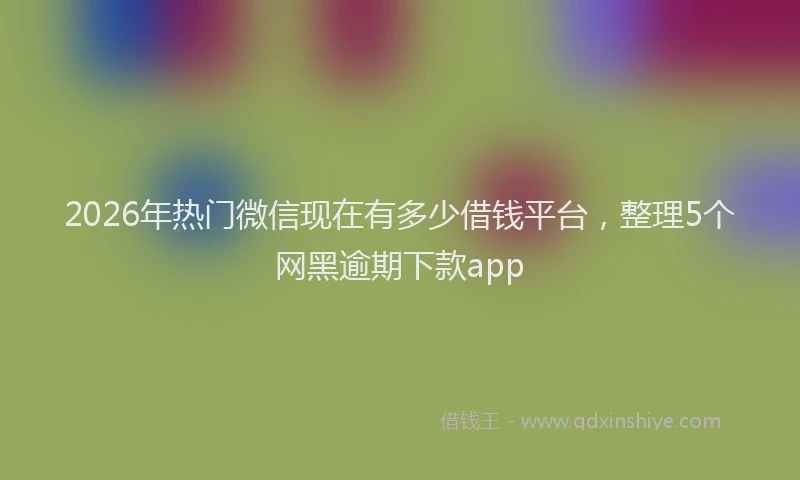 2026年热门微信现在有多少借钱平台，整理5个网黑逾期下款app