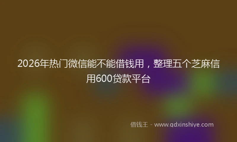 2026年热门微信能不能借钱用，整理五个芝麻信用600贷款平台