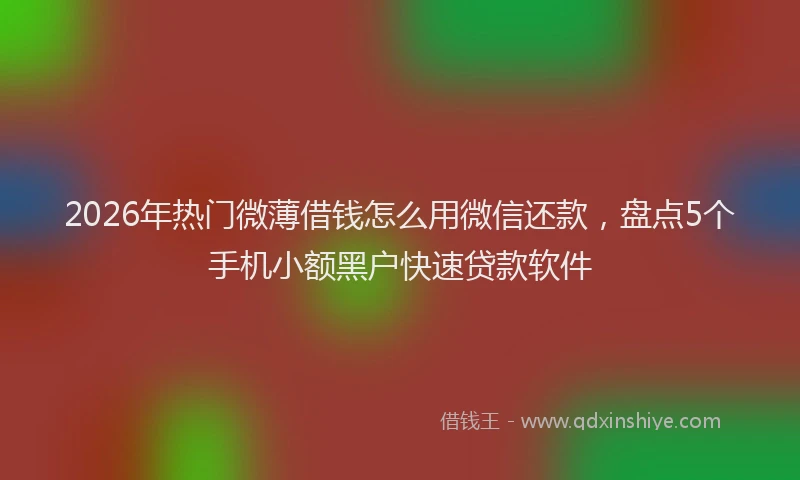 2026年热门微薄借钱怎么用微信还款，盘点5个手机小额黑户快速贷款软件