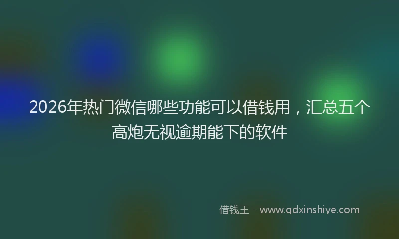 2026年热门微信哪些功能可以借钱用，汇总五个高炮无视逾期能下的软件