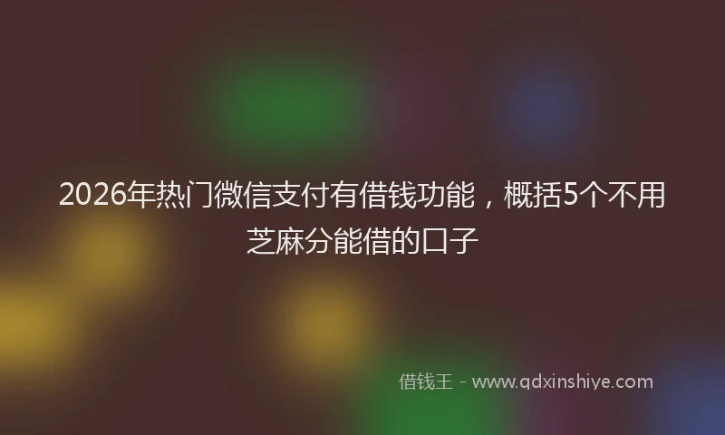 2026年热门微信支付有借钱功能，概括5个不用芝麻分能借的口子
