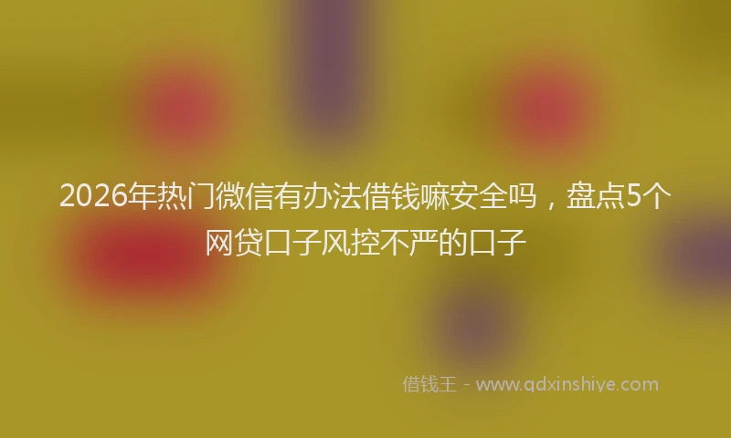 2026年热门微信有办法借钱嘛安全吗，盘点5个网贷口子风控不严的口子