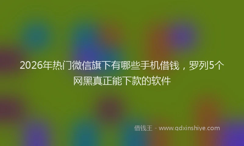 2026年热门微信旗下有哪些手机借钱，罗列5个网黑真正能下款的软件
