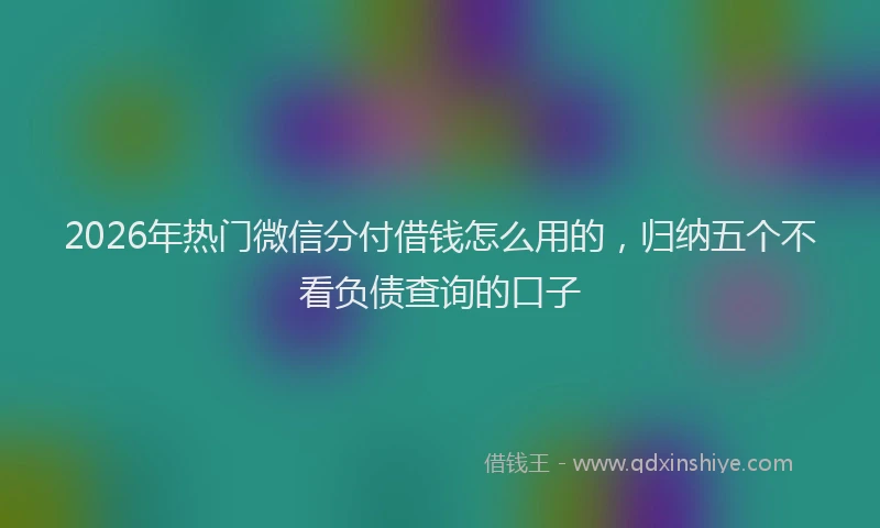 2026年热门微信分付借钱怎么用的，归纳五个不看负债查询的口子