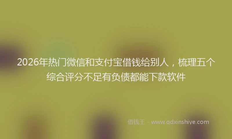 2026年热门微信和支付宝借钱给别人，梳理五个综合评分不足有负债都能下款软件