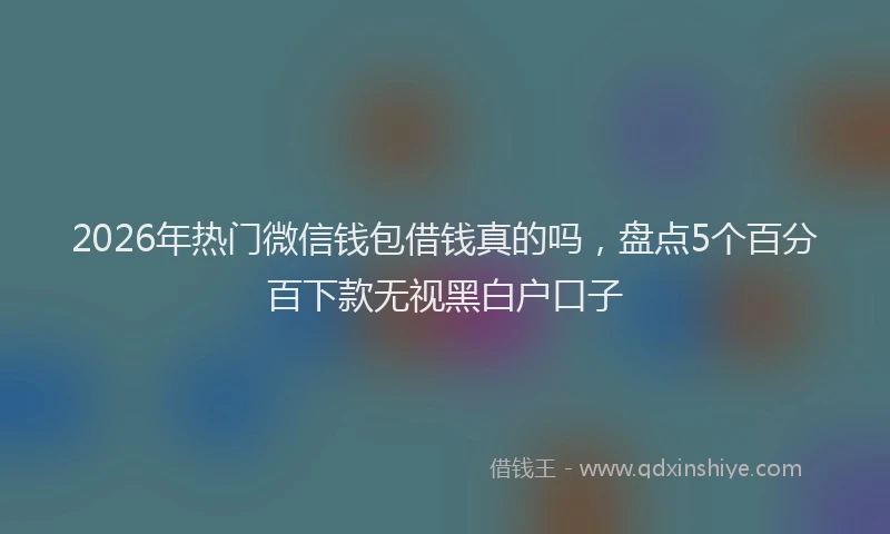 2026年热门微信钱包借钱真的吗，盘点5个百分百下款无视黑白户口子