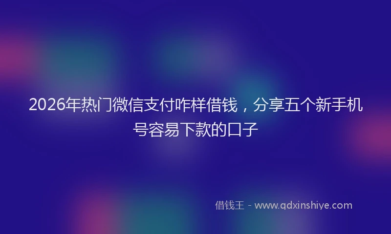 2026年热门微信支付咋样借钱，分享五个新手机号容易下款的口子