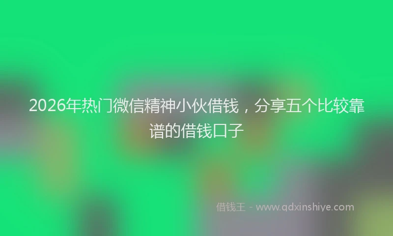 2026年热门微信精神小伙借钱，分享五个比较靠谱的借钱口子