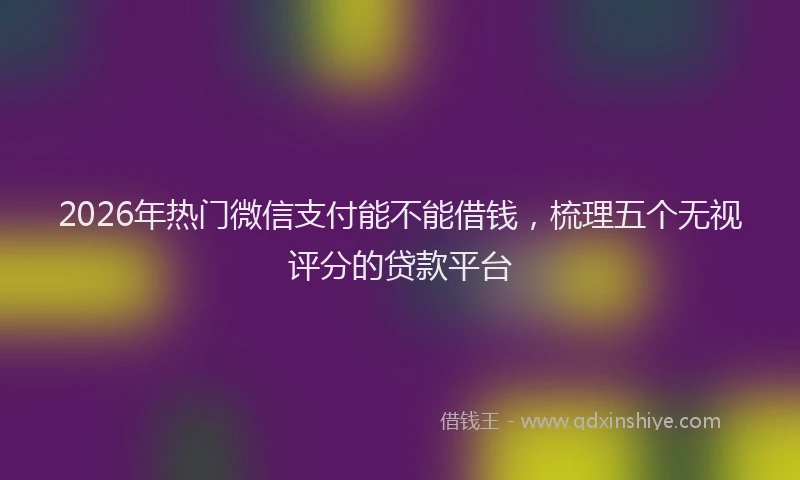 2026年热门微信支付能不能借钱，梳理五个无视评分的贷款平台