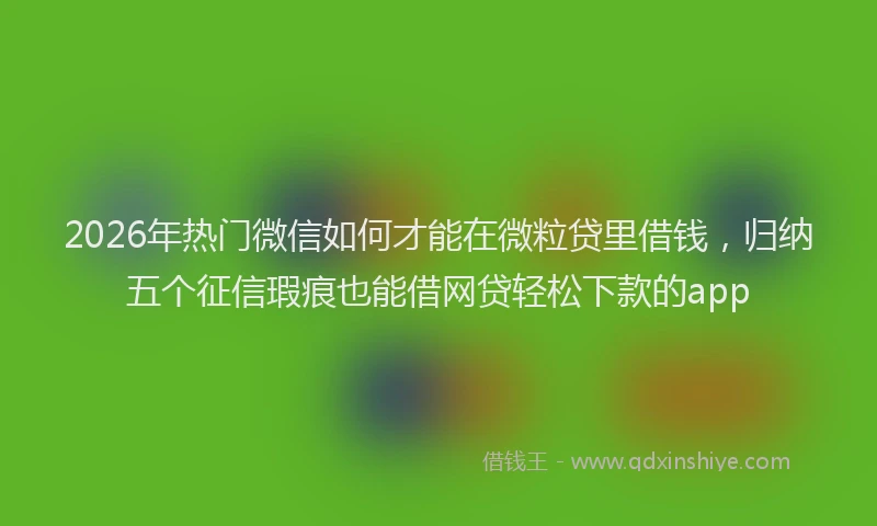 2026年热门微信如何才能在微粒贷里借钱，归纳五个征信瑕疵也能借网贷轻松下款的app