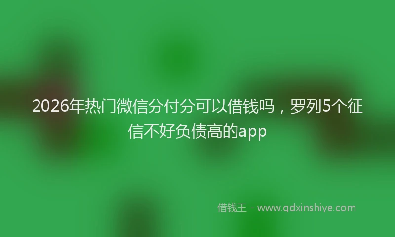 2026年热门微信分付分可以借钱吗，罗列5个征信不好负债高的app