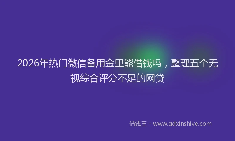 2026年热门微信备用金里能借钱吗，整理五个无视综合评分不足的网贷