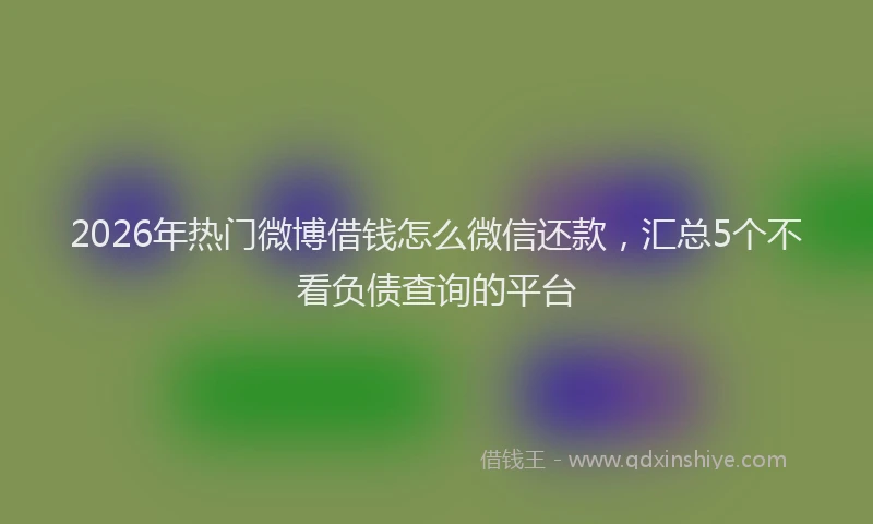 2026年热门微博借钱怎么微信还款,汇总5个不看负债查询的平台