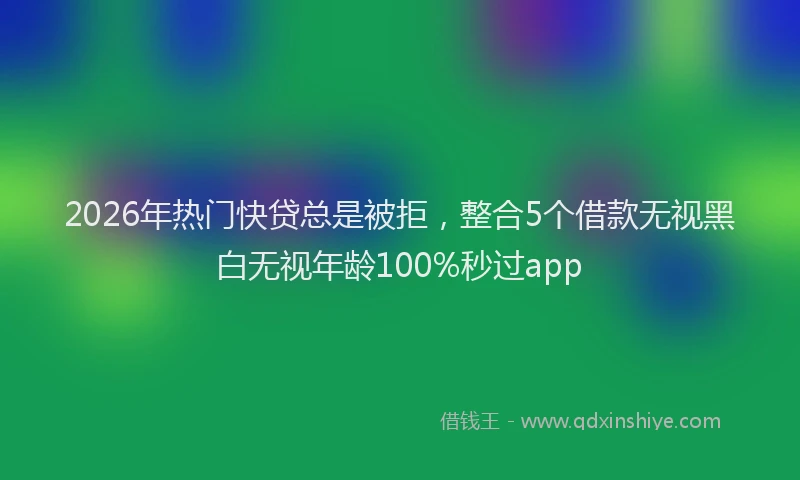 2026年热门快贷总是被拒，整合5个借款无视黑白无视年龄100%秒过app