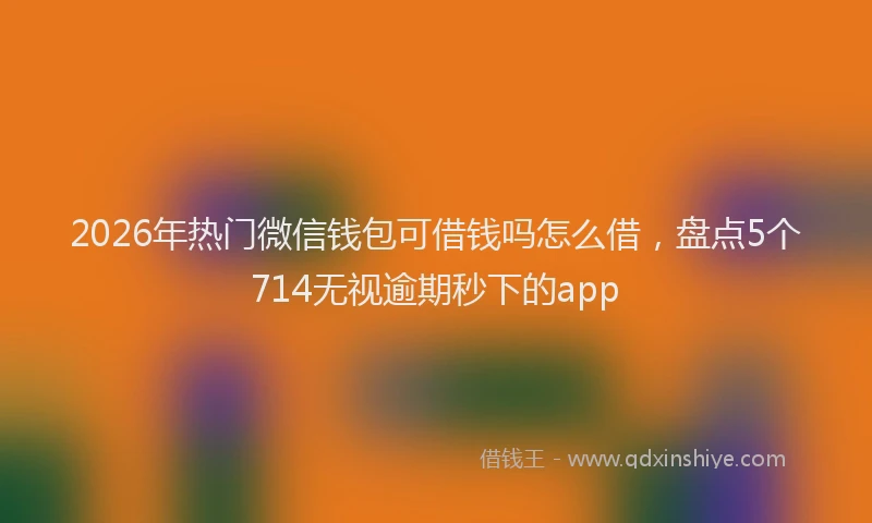 2026年热门微信钱包可借钱吗怎么借，盘点5个714无视逾期秒下的app