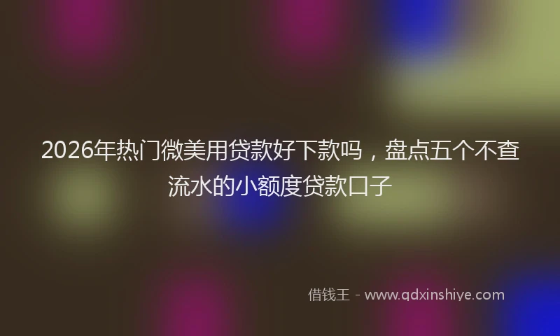 2026年热门微美用贷款好下款吗，盘点五个不查流水的小额度贷款口子