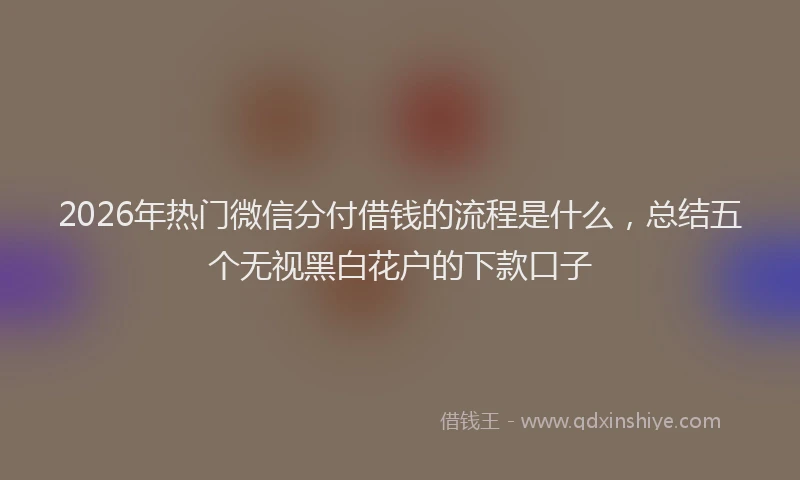 2026年热门微信分付借钱的流程是什么，总结五个无视黑白花户的下款口子