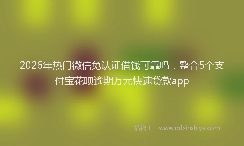2026年热门微信免认证借钱可靠吗，整合5个支付宝花呗逾期万元快速贷款app