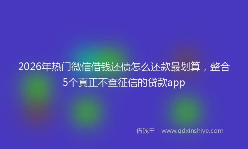 2026年热门微信借钱还债怎么还款最划算，整合5个真正不查征信的贷款app