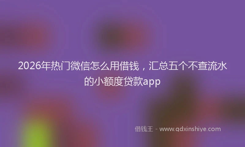 2026年热门微信怎么用借钱，汇总五个不查流水的小额度贷款app