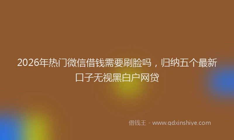 2026年热门微信借钱需要刷脸吗，归纳五个最新口子无视黑白户网贷