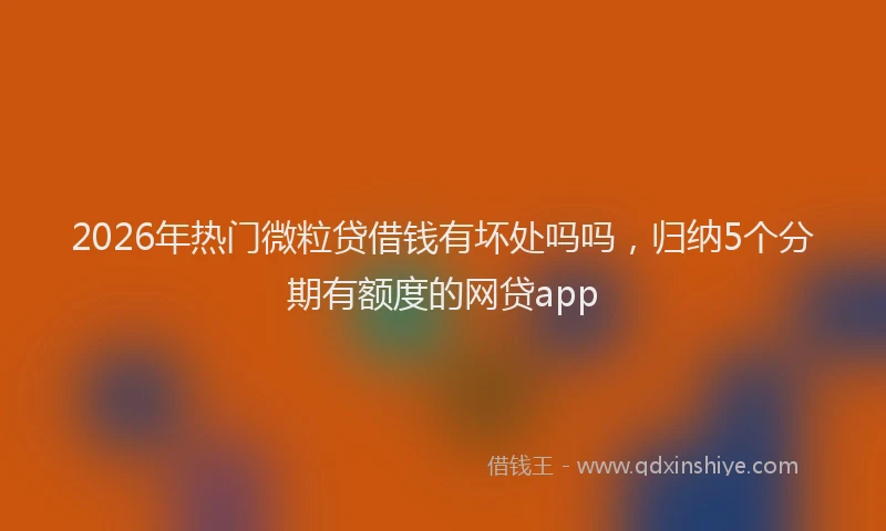 2026年热门微粒贷借钱有坏处吗吗，归纳5个分期有额度的网贷app